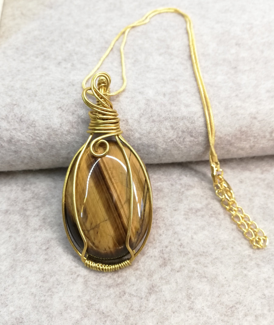 Pendente cabochon occhio di tigre