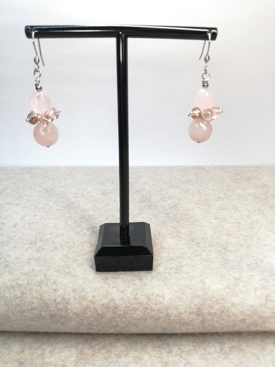 orecchini tùtù  quarzo rosa