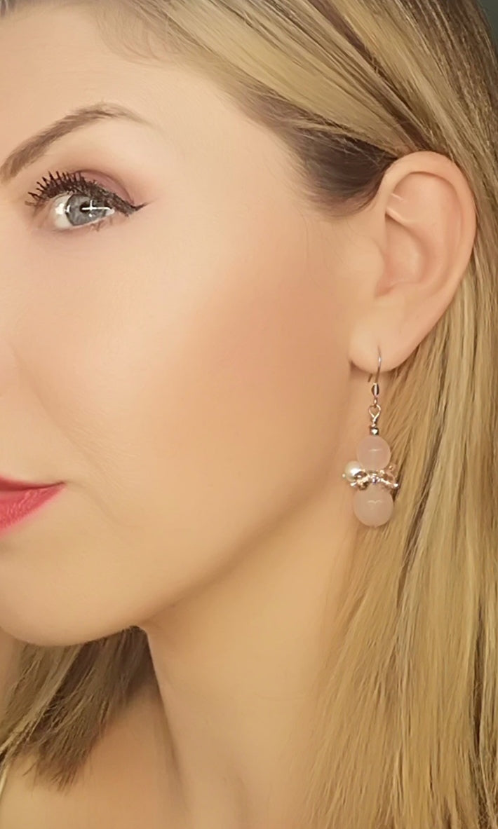 orecchini tùtù  quarzo rosa