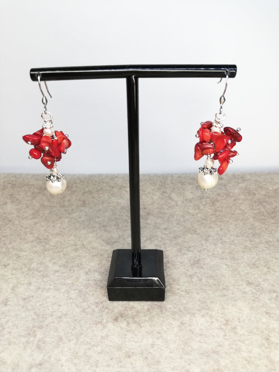 Parure corallo e perle