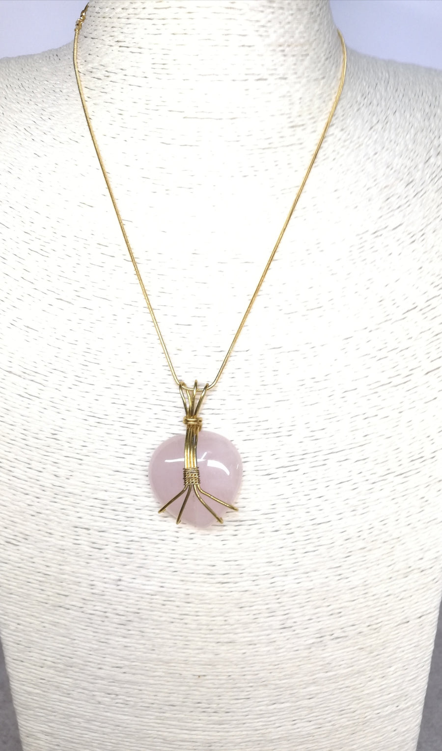 Pendente a cuore quarzo rosa