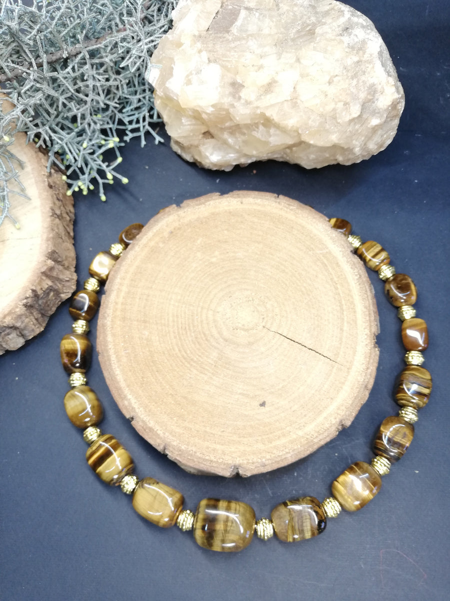 Collana in occhio di tigre a scalare