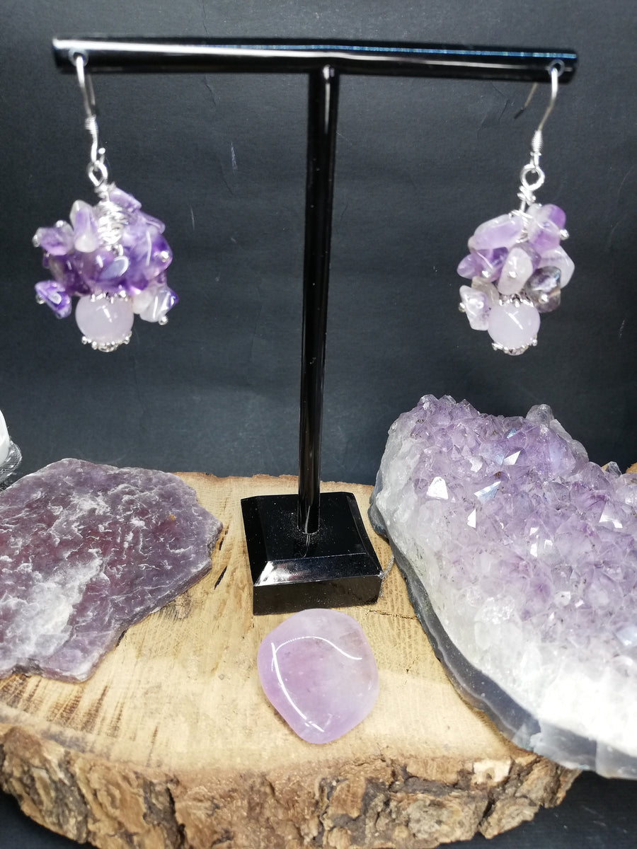 Orecchini in ametista e giada lavanda