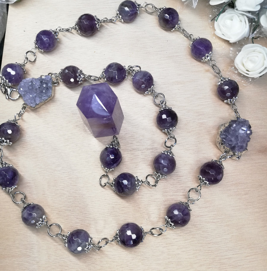 Collana sautoir in ametista