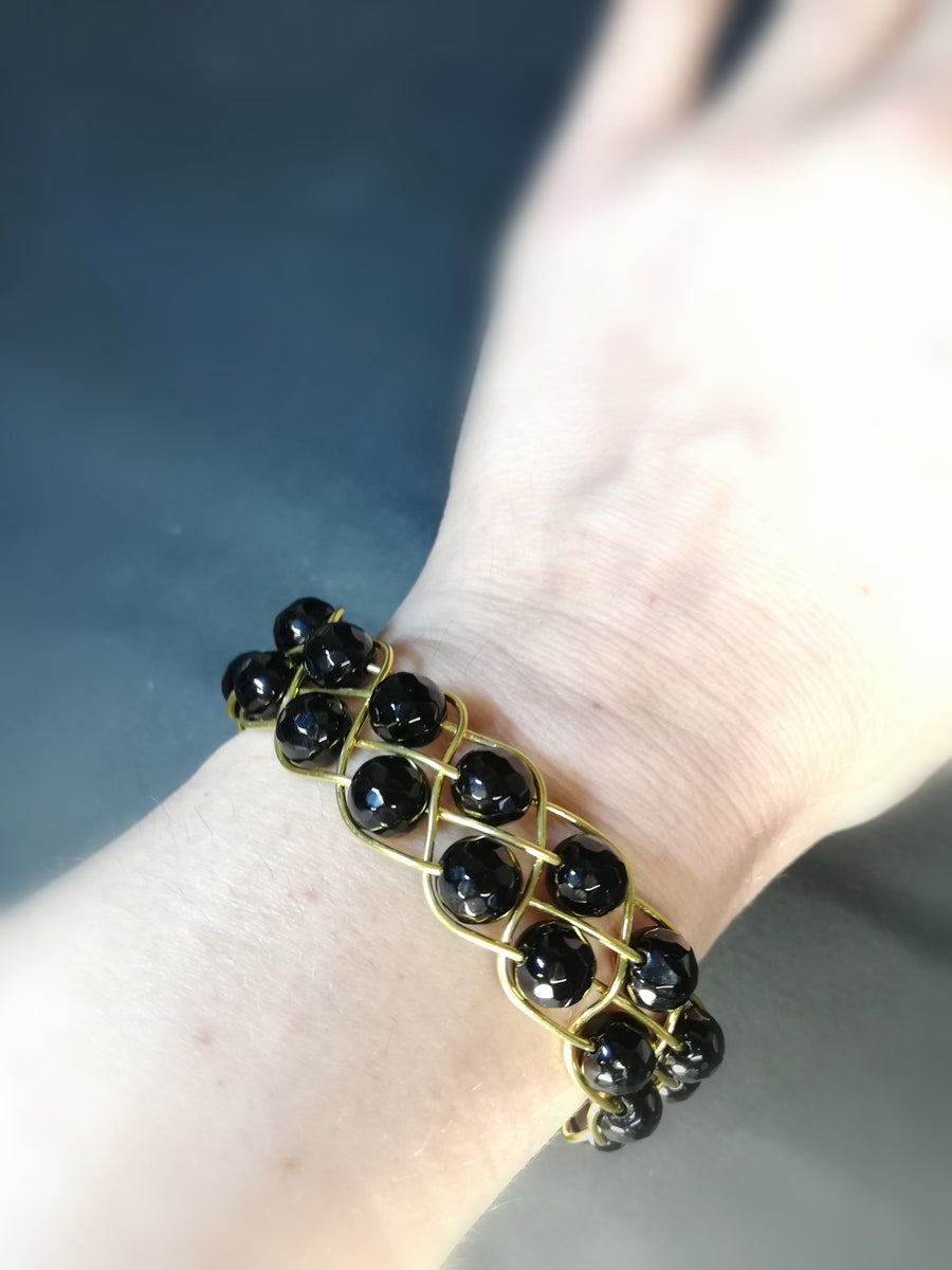 Bracciale treccia in onice