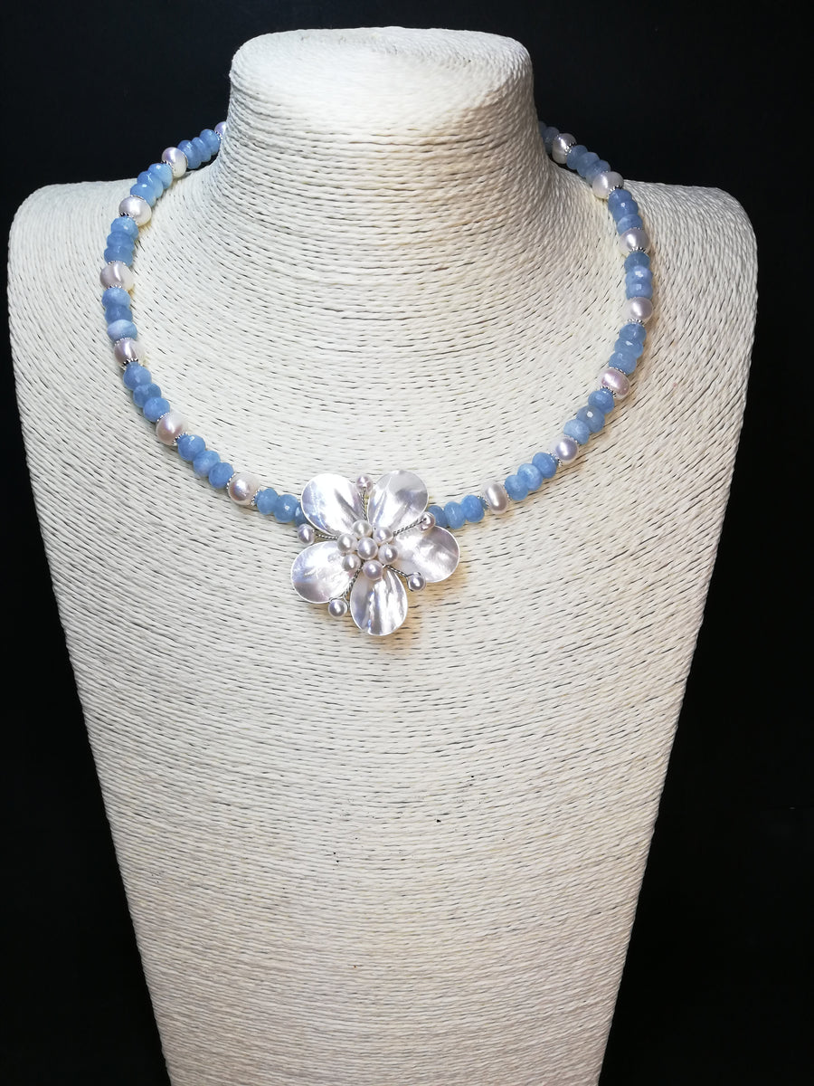 Collana acquamarina naturale