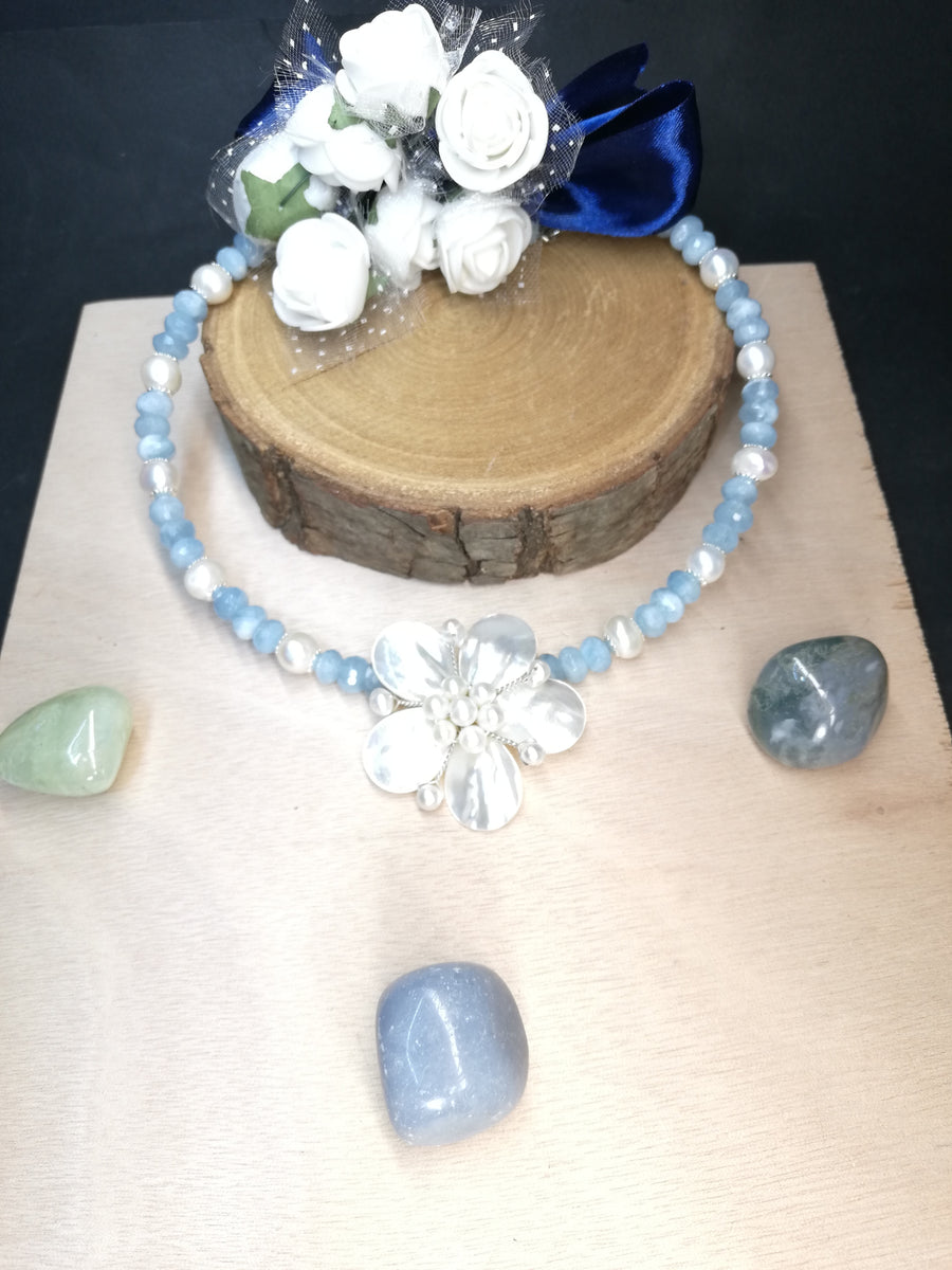 Collana acquamarina naturale