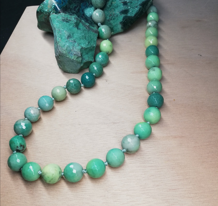 Collana crisoprasio sfaccettato