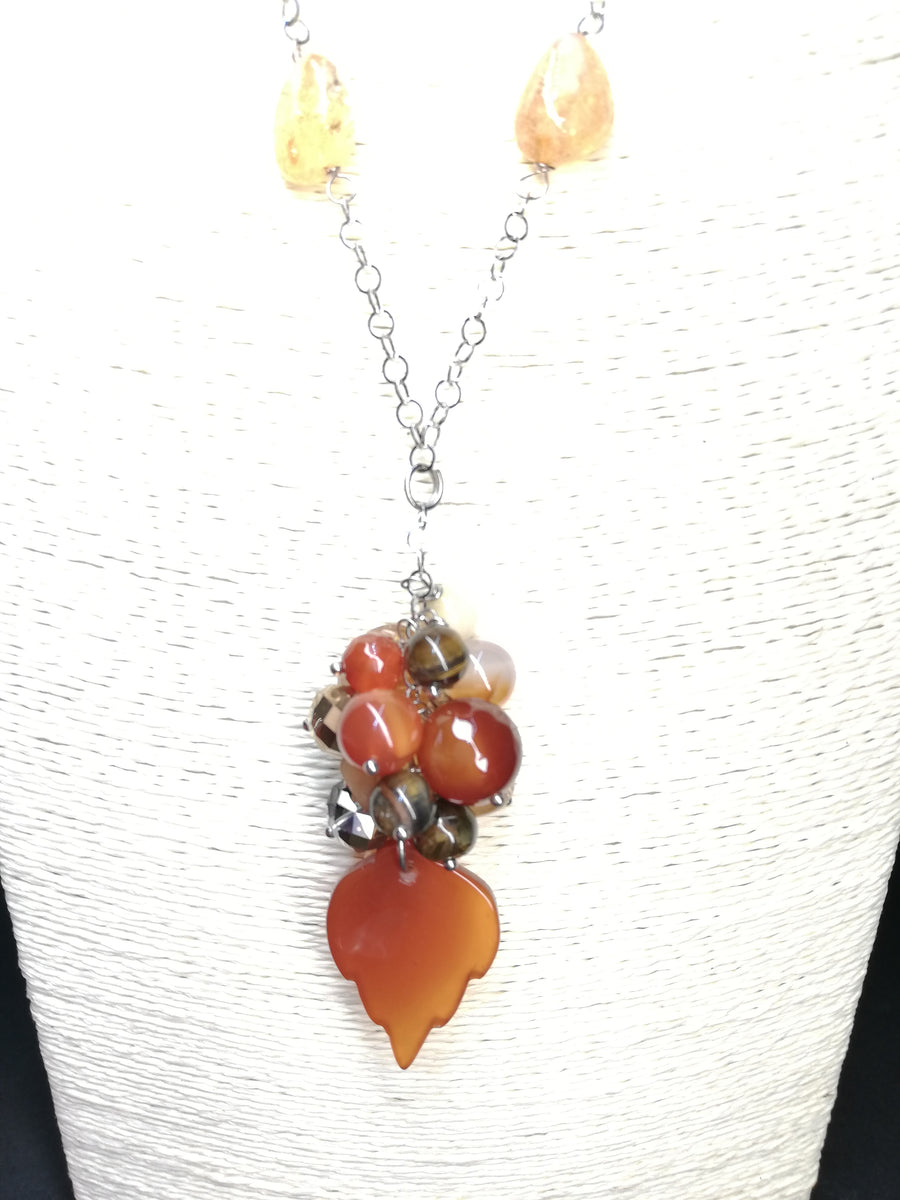 Parure a grappolo arancio/ocra