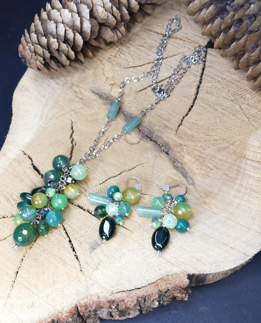 Parure a grappolo verde