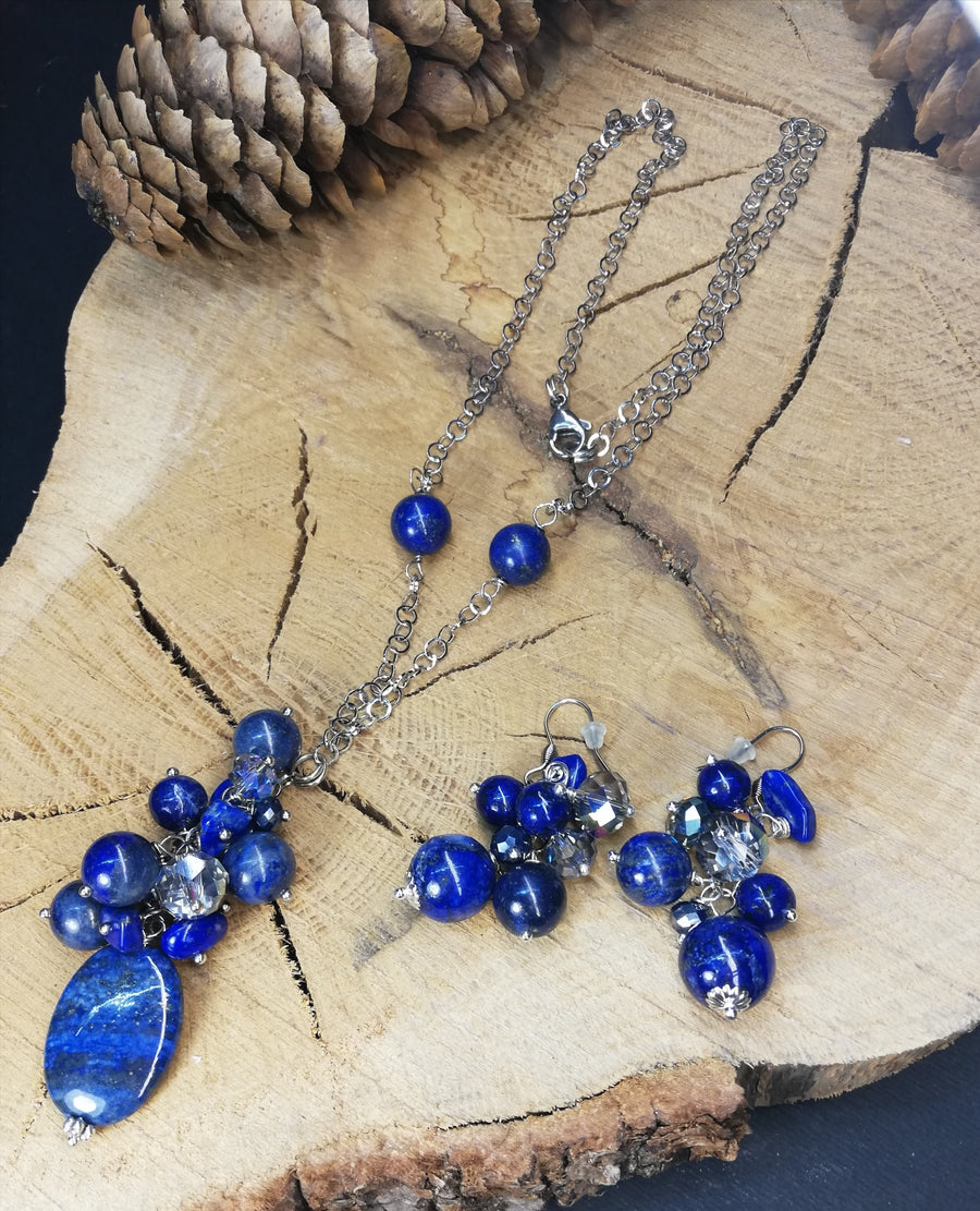 Parure a grappolo blu