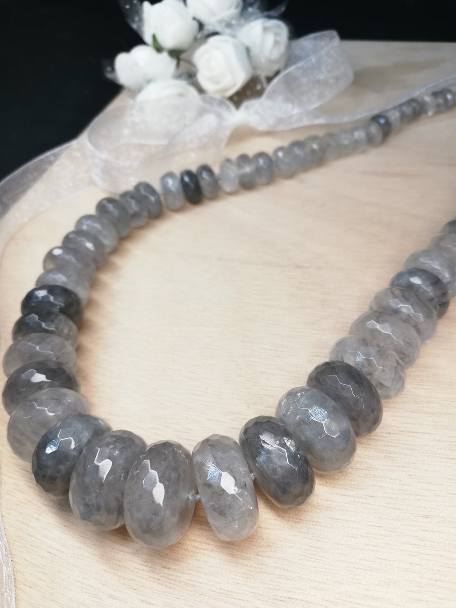 Collana a scalare quarzo nuvola
