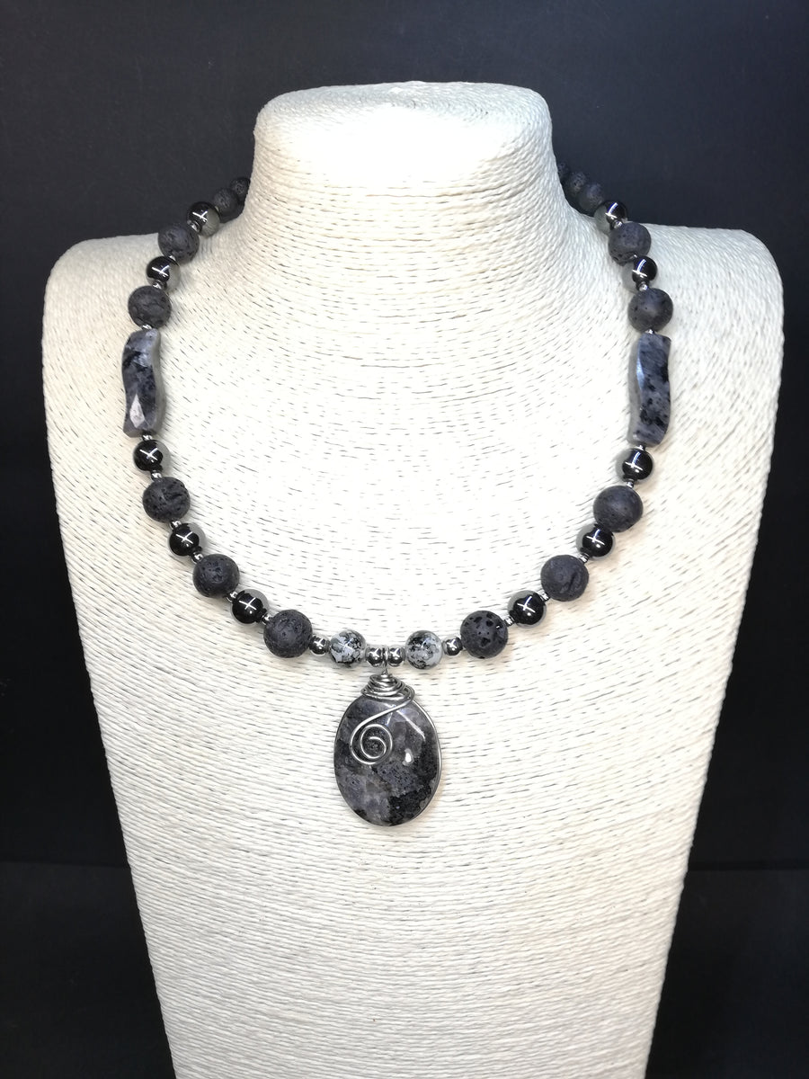 Collana labradorite marmorizzata