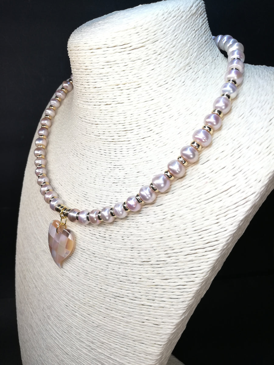 Collana perle rosa