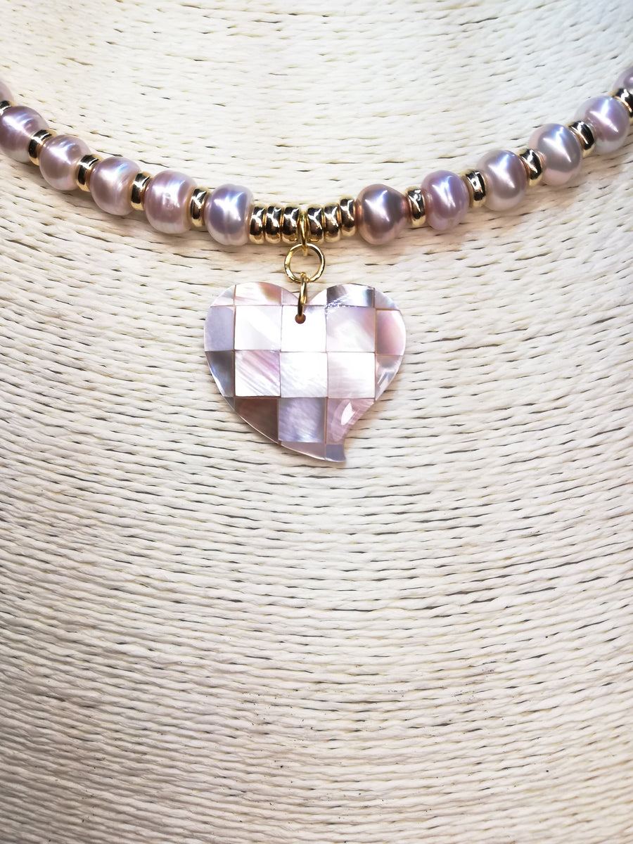 Collana perle rosa