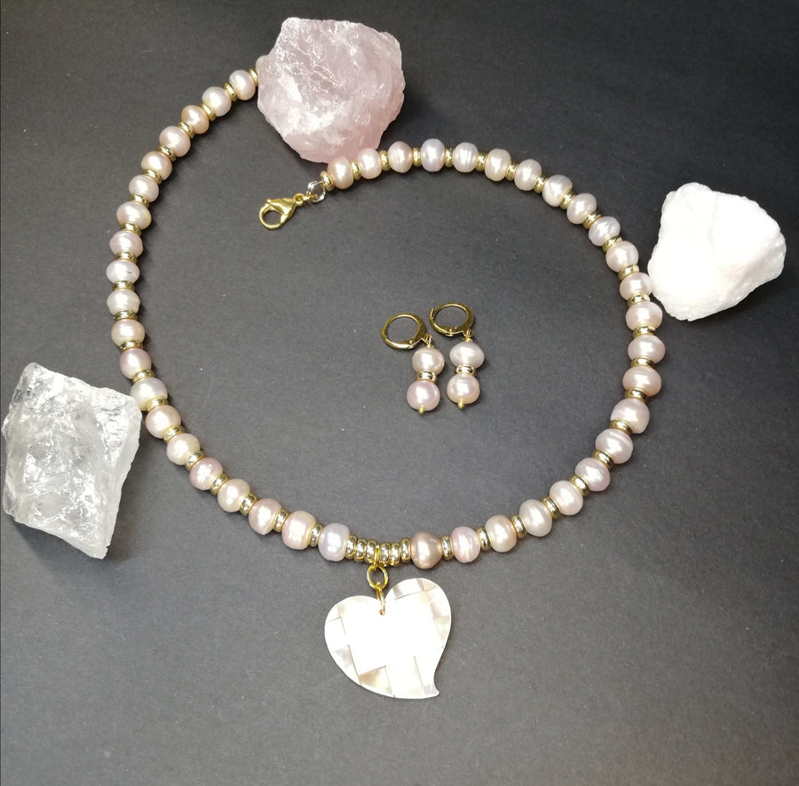 Collana perle rosa