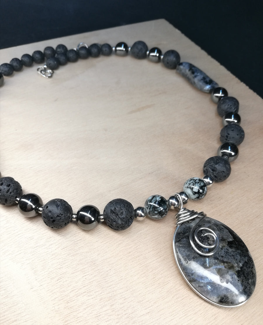 Collana labradorite marmorizzata