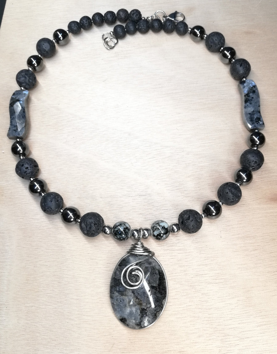 Collana labradorite marmorizzata