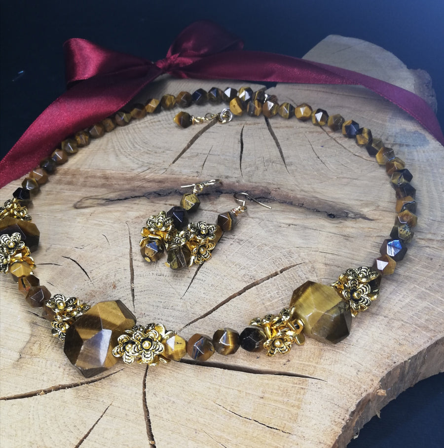 Parure in occhio di tigre