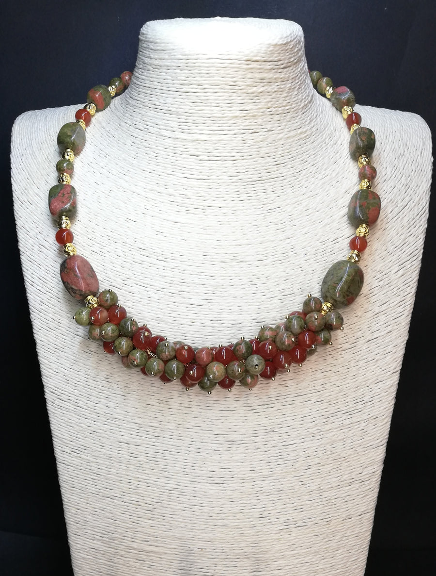 Parure coniola e unakite