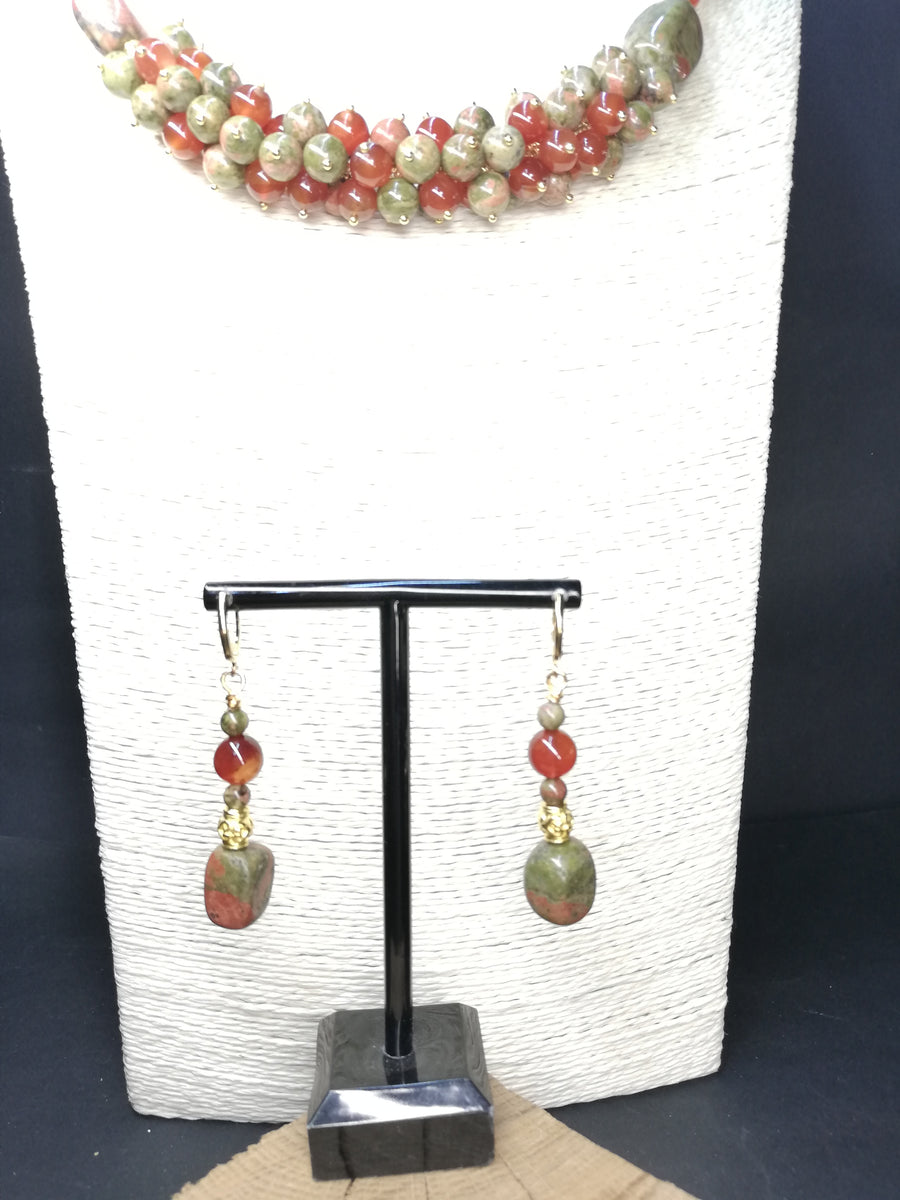 Parure coniola e unakite