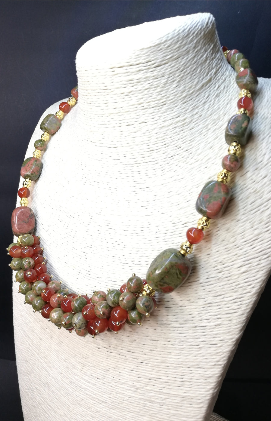Parure coniola e unakite