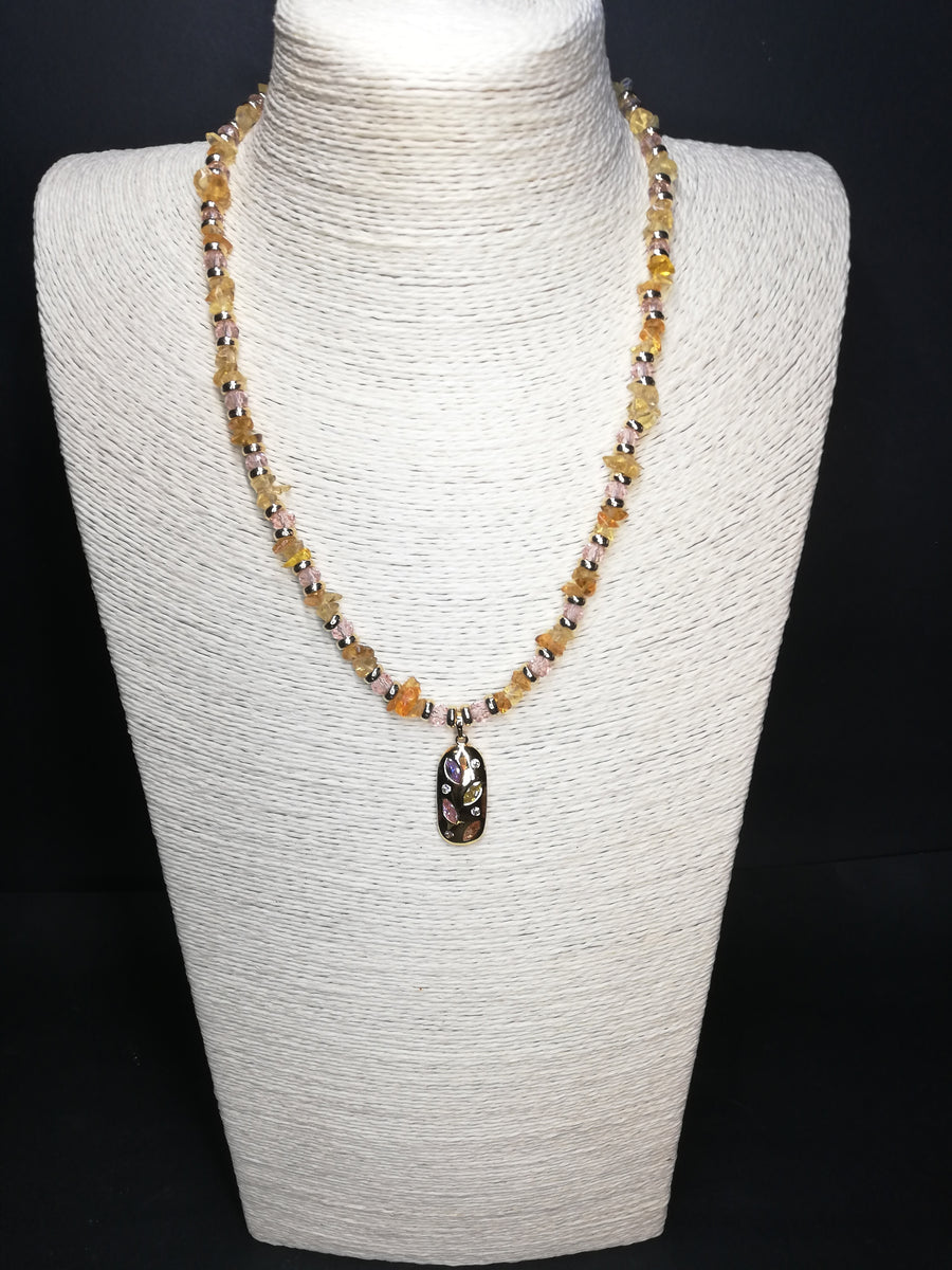 Collana citrini con pendente