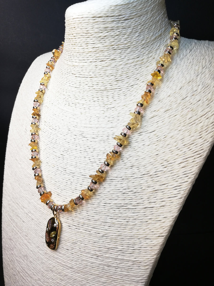 Collana citrini con pendente