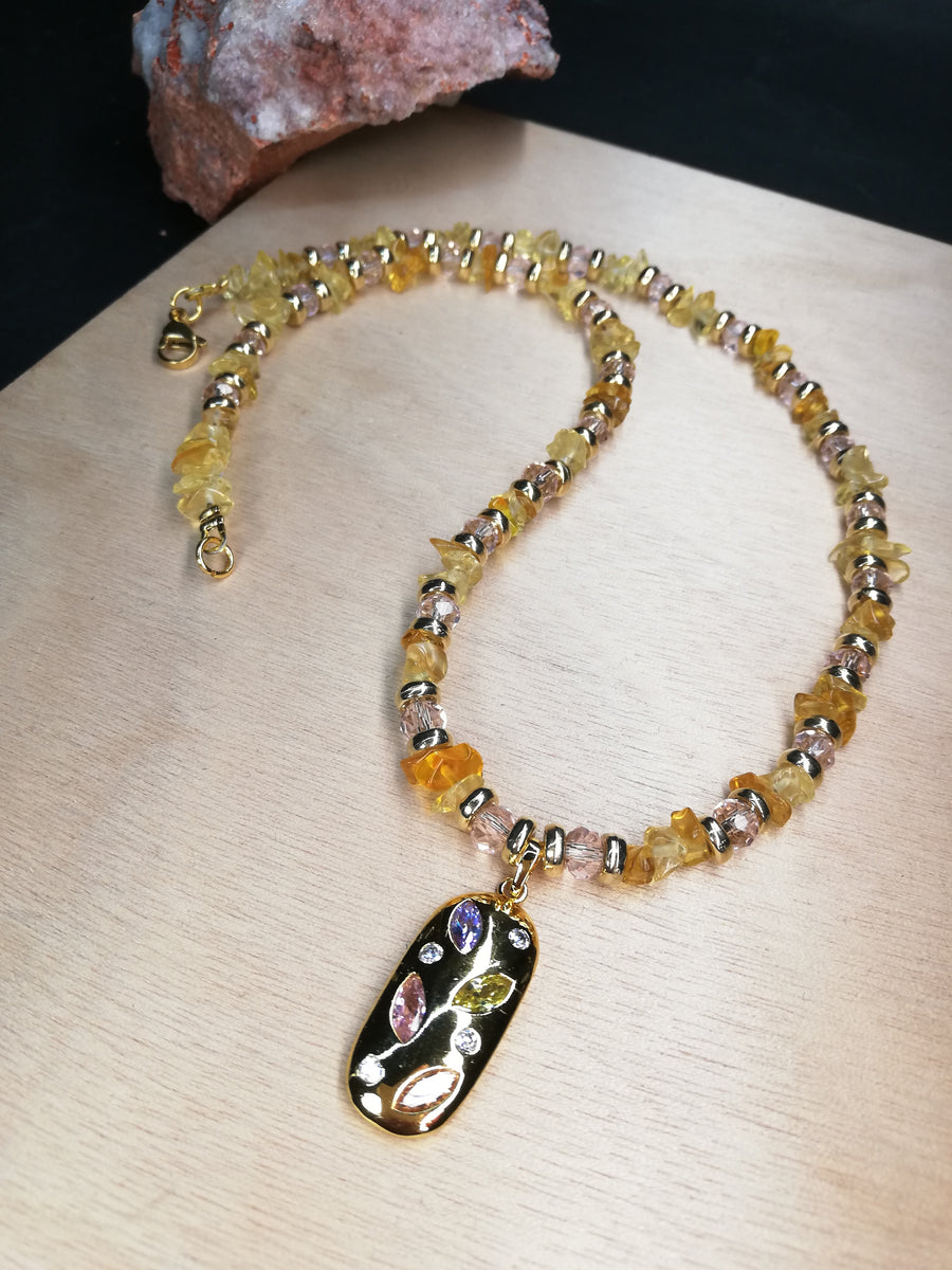 Collana citrini con pendente