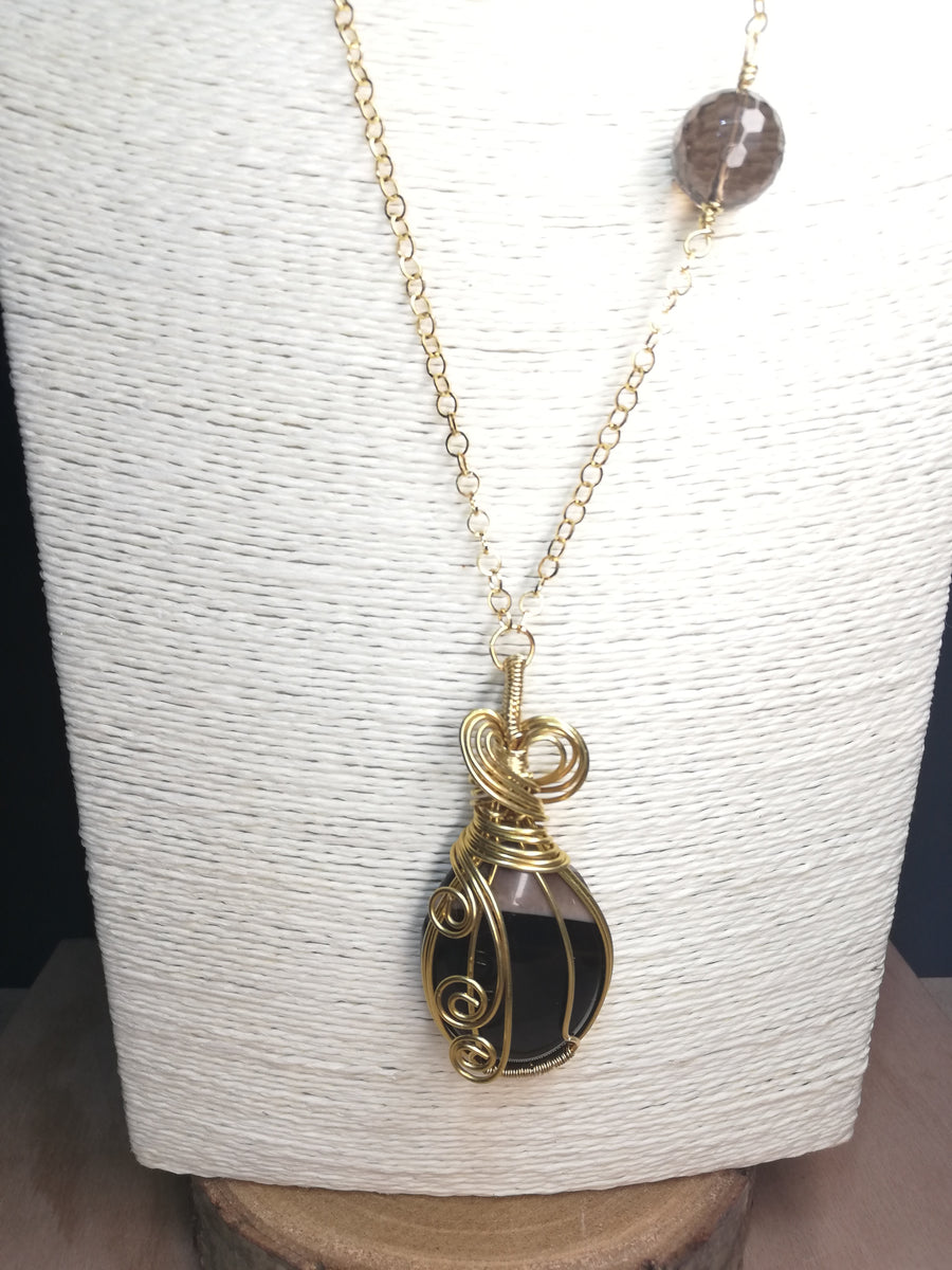 Collana pendente agata striata