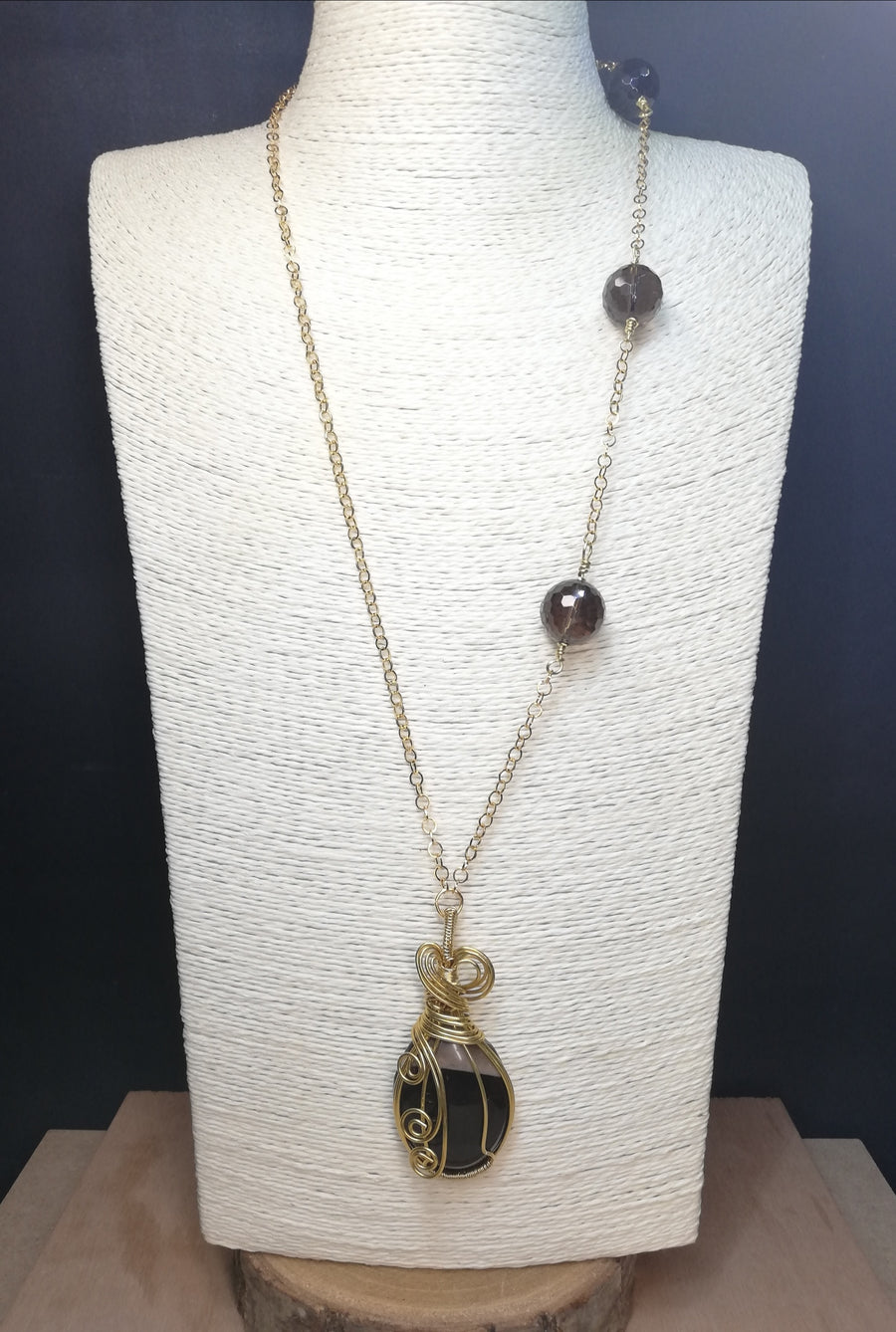 Collana pendente agata striata