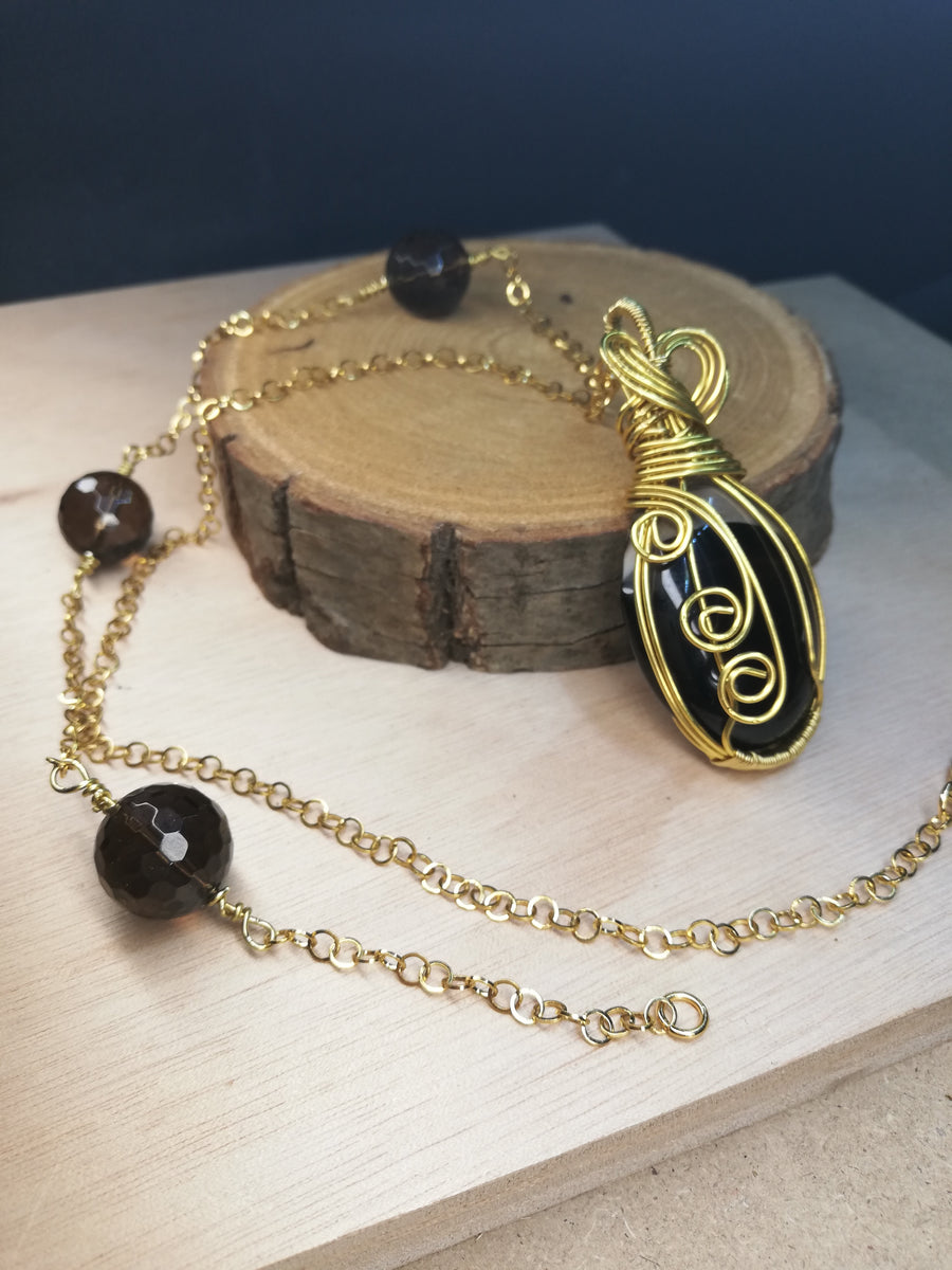 Collana pendente agata striata