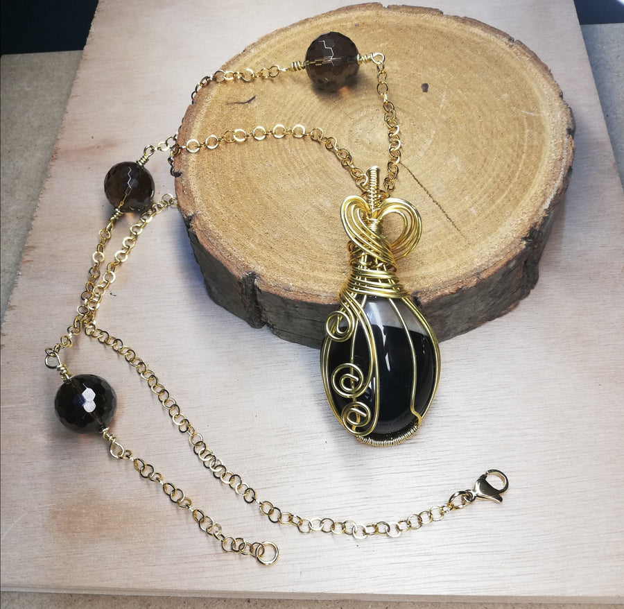 Collana pendente agata striata