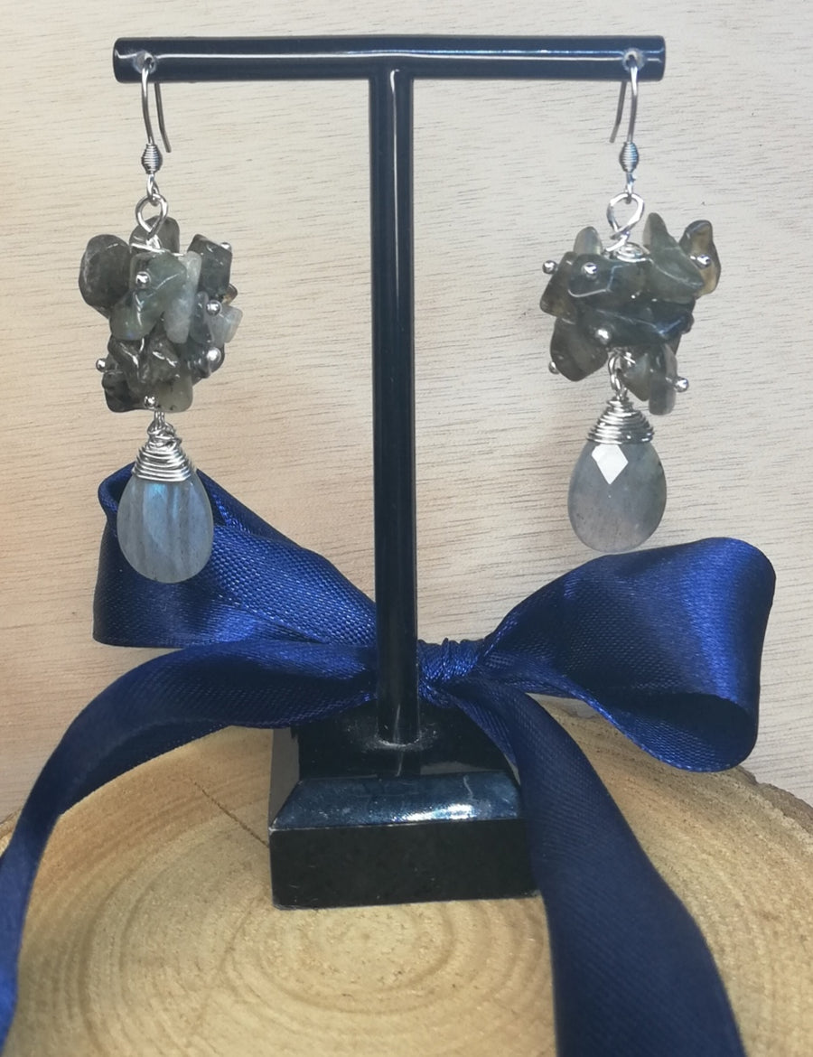 Orecchini in labradorite