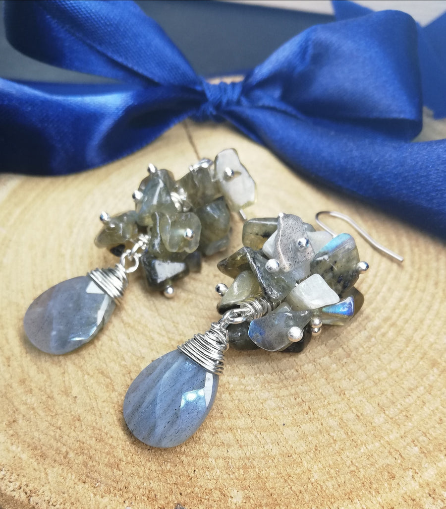 Orecchini in labradorite