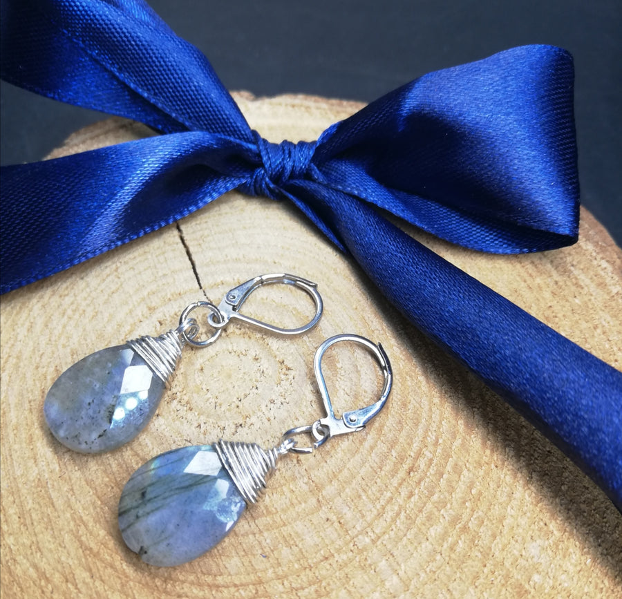 Orecchini a goccia in labradirite